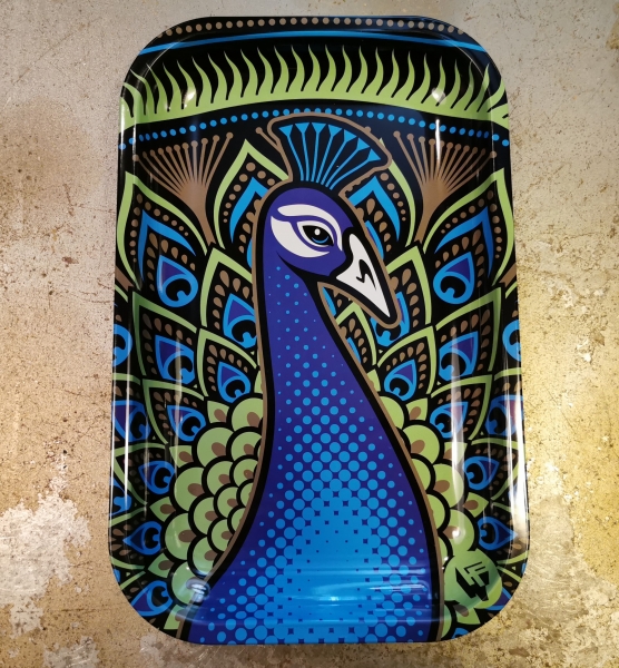 Rolling Tray "Peacock", 27,5 x 17,5 cm